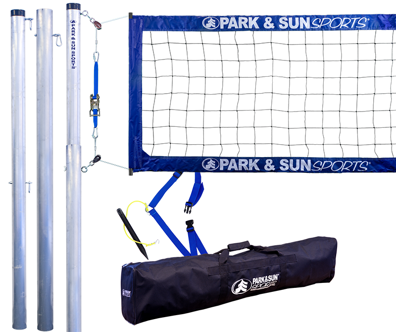 Park and Sports Blue Tournament 4000 Professional Telescopic Complete Outdoor Volleyball System