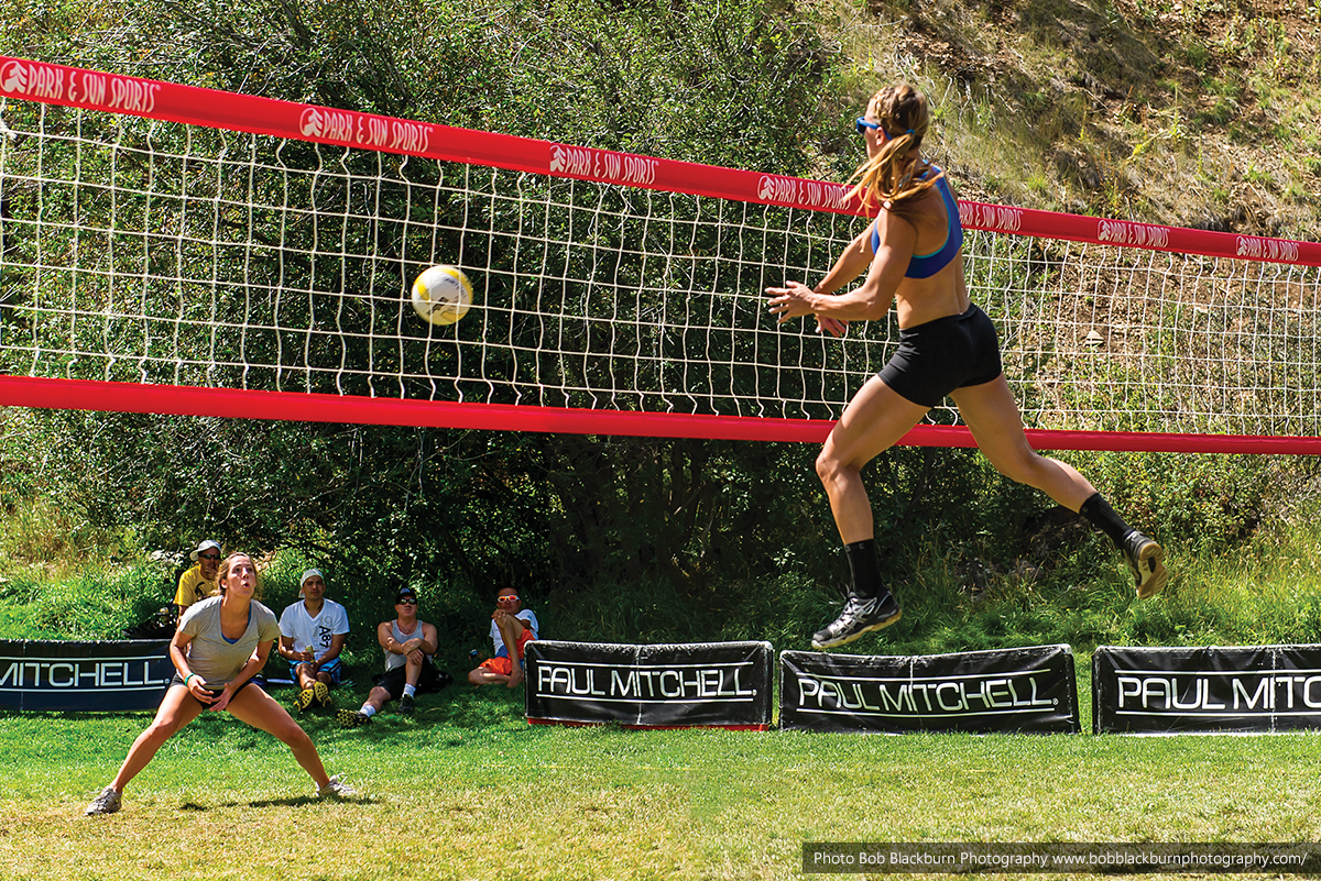 Motherlode Classic volleyball tournement - womens grass, spiking volleyball