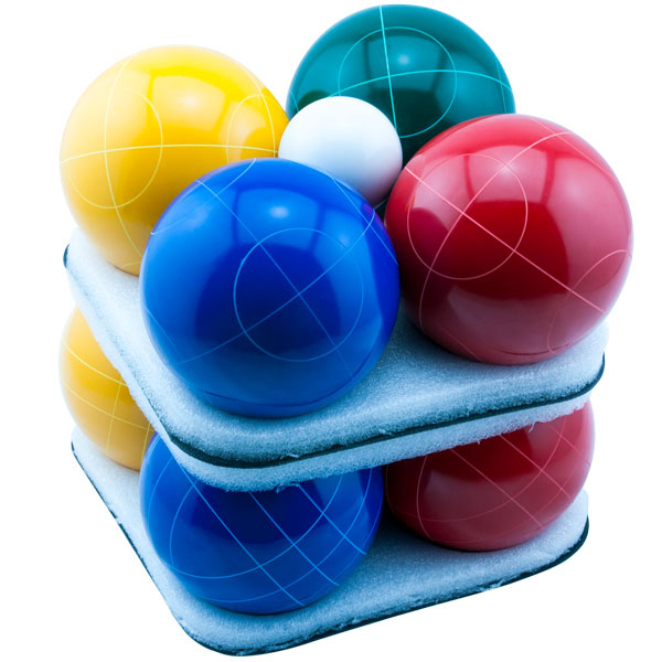 Bocce elite set with padded divider