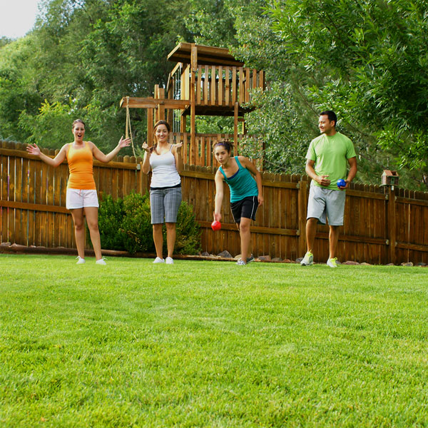 bocce lawn bowling on grass