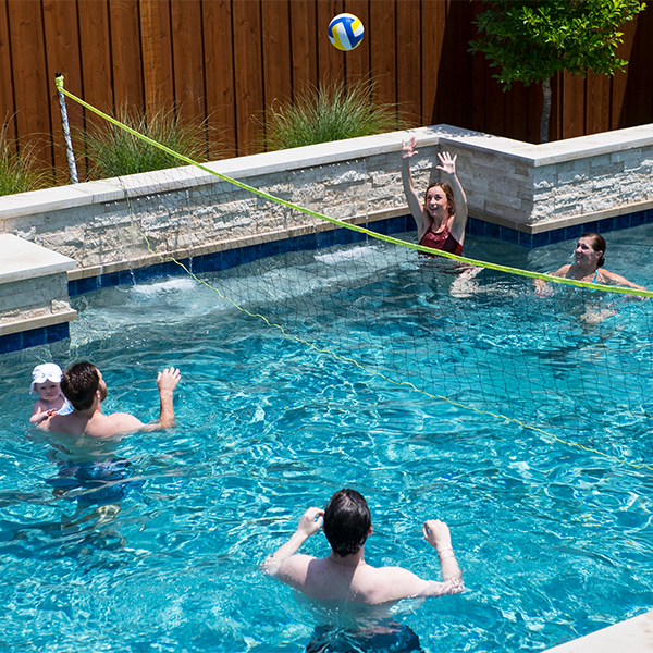 Make a splash with pool volleyball