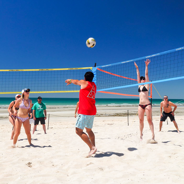 Spectrum Tri-Ball 3 way beach volleyball action