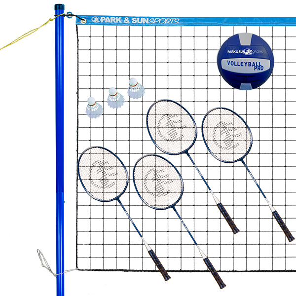 Multi-Sport Combo Net Set Pickleball Badminton Volleyball Outdoor Game Play 